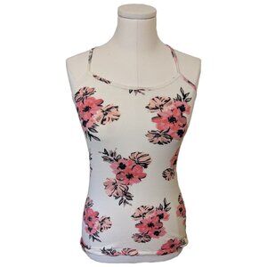 Garage Y2K Floral Tank Top Pink White Cami Sleeveless Vacation Summer Casual S